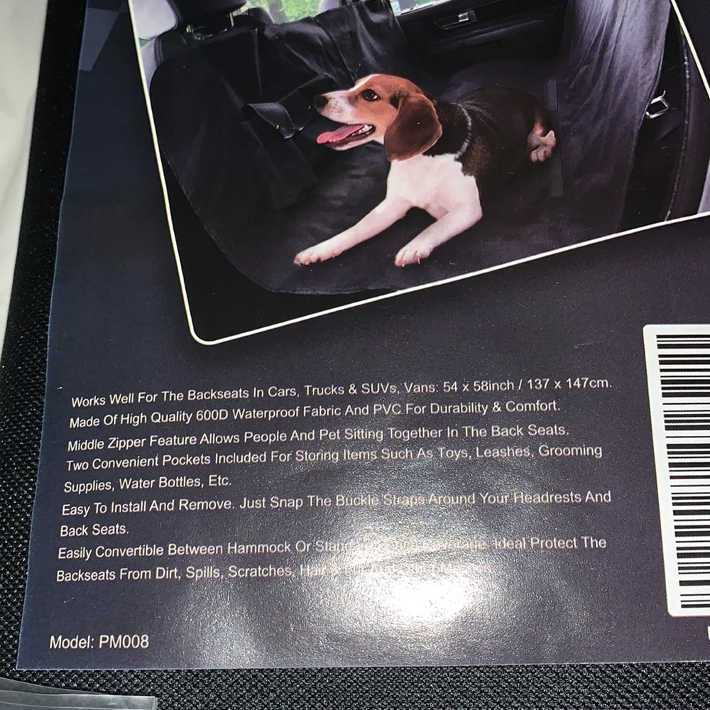 Pet car protector Shine Hai Back waterproof NWOT